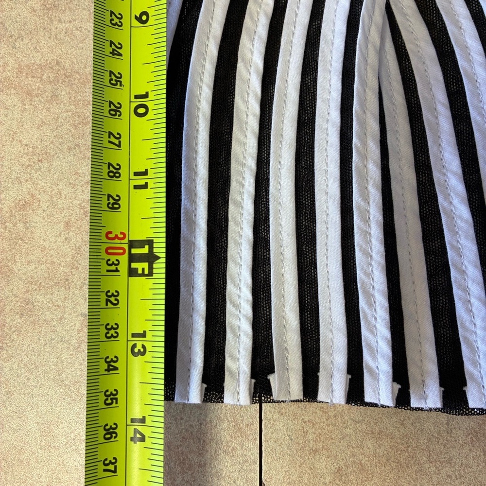 Vtg Alexandra Rosati Zip Up Black Stretch Mesh  White Stripe Details Blazer - Picture 8 of 9